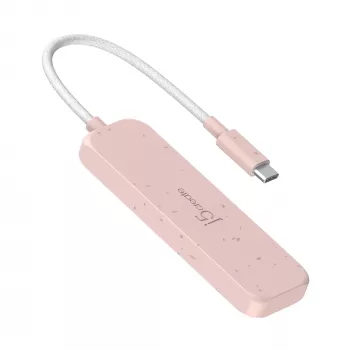 Hub USB-C j5create JCH342ER-N 4 puertos Type-C Type-A Gen 2 10000 Mbit/s rosa
