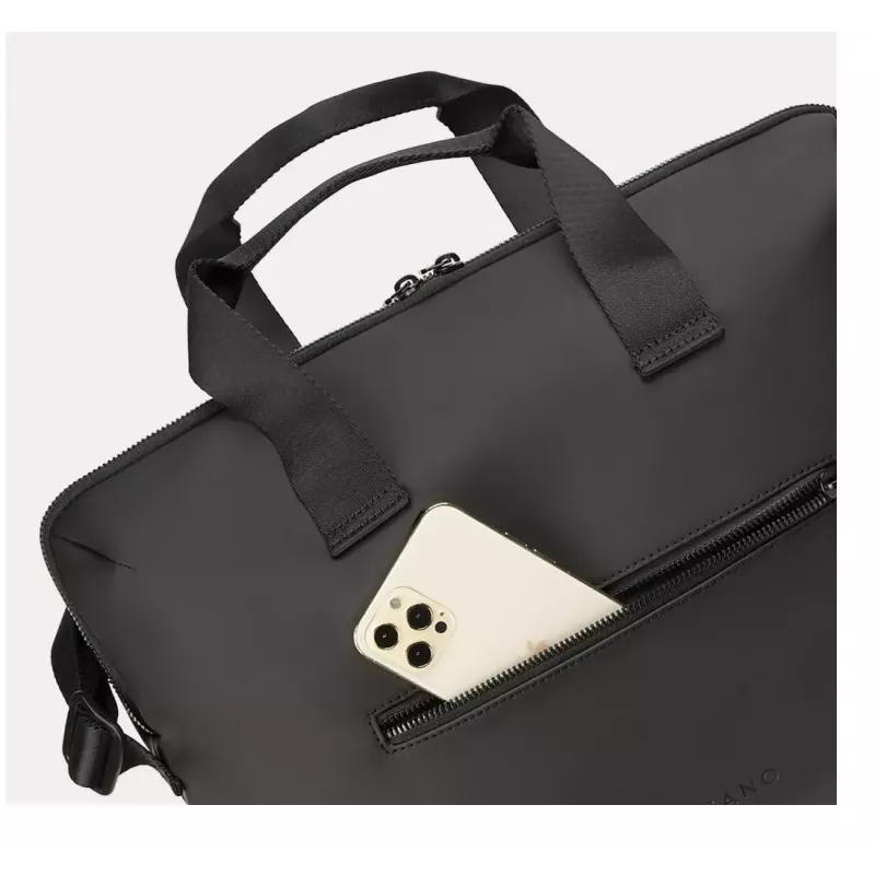Tucano Gommo BGOM15-BK bolso para portátiles de 15,6 pulgadas y MacBook Pro 16 pulgadas (40,6 cm), material reciclado resistente al agua, correa para el hombro, negro