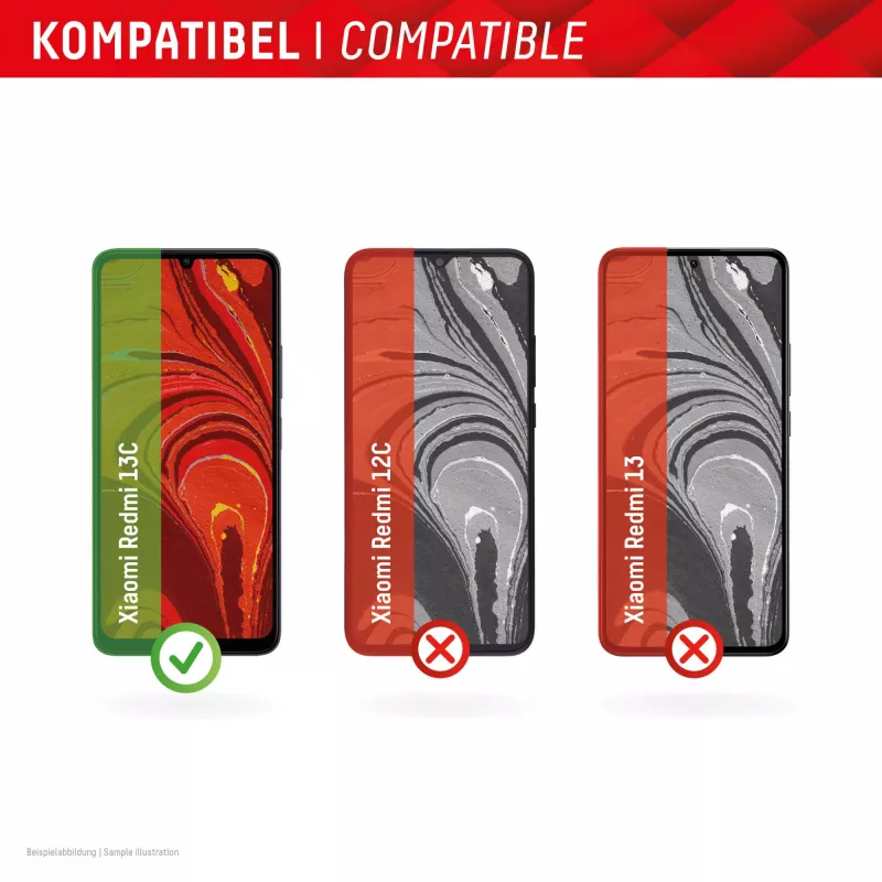 Displex Smart Glass (9H) para Xiaomi Redmi 13C, adhesivo de montaje, irrompible