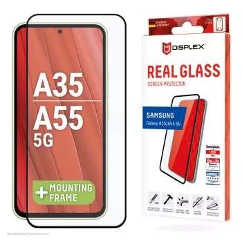 Displex Full Cover protector de pantalla (10H) para Samsung Galaxy A35/A55 5G, marco de montaje Eco, cobertura total