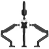 j5create JTSA101 Soporte de monitor ergonómico Negro Pinza de mesa Pasacables de mesa 8 kg 17 a 32 pulgadas