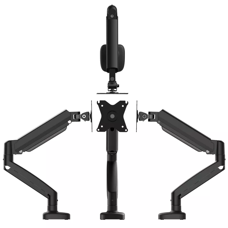 j5create JTSA101 Soporte de monitor ergonómico Negro Pinza de mesa Pasacables de mesa 8 kg 17 a 32 pulgadas