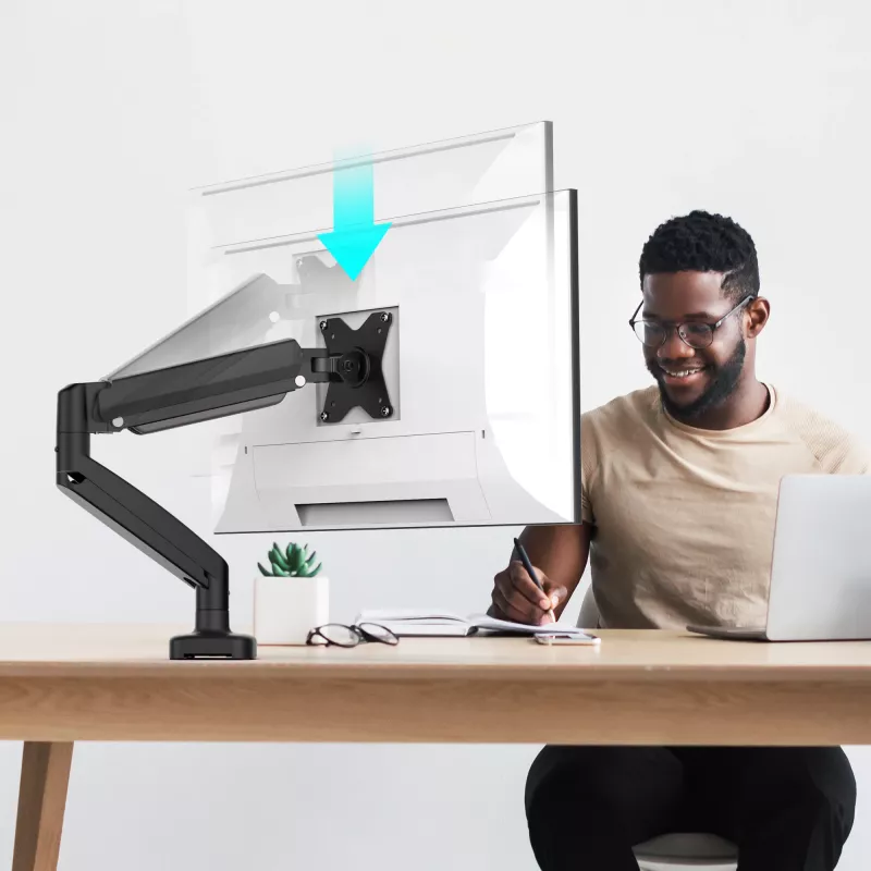 j5create JTSA101 Soporte de monitor ergonómico Negro Pinza de mesa Pasacables de mesa 8 kg 17 a 32 pulgadas