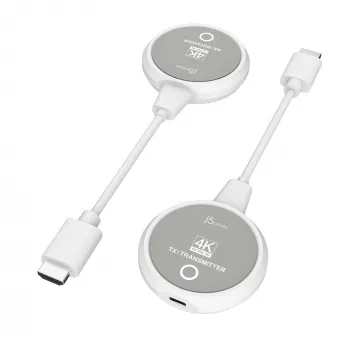 j5create JVAW75 ScreenCast 4K Extensor de pantalla inalámbrico HDMI™, gris/blanco