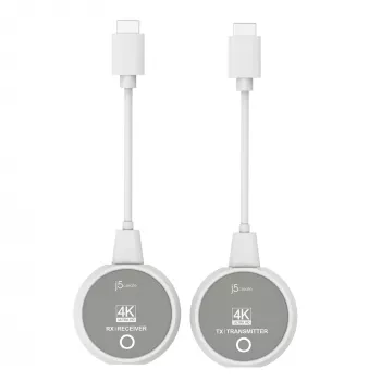 j5create JVAW75 ScreenCast 4K Extensor de pantalla inalámbrico HDMI™, gris/blanco