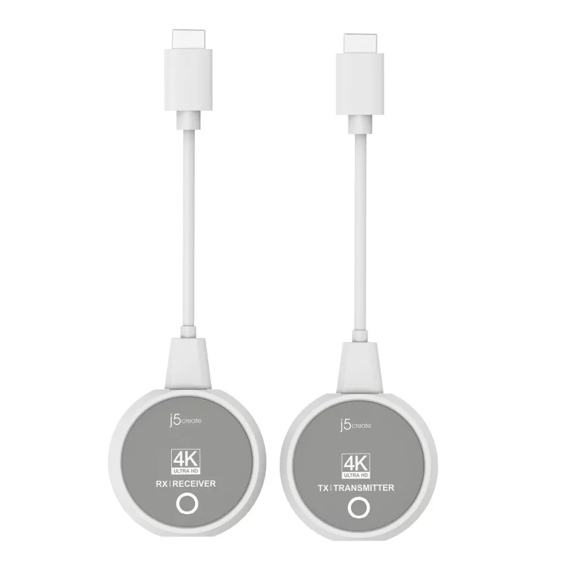 j5create JVAW75 ScreenCast 4K Extensor de pantalla inalámbrico HDMI™, gris/blanco