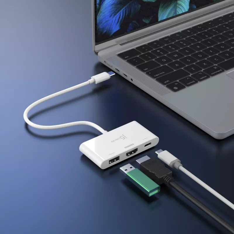 j5create JCA399 USB-C® a HDMI™ 4K144Hz y USB™ 3.2 con Power Delivery 100W, Negro