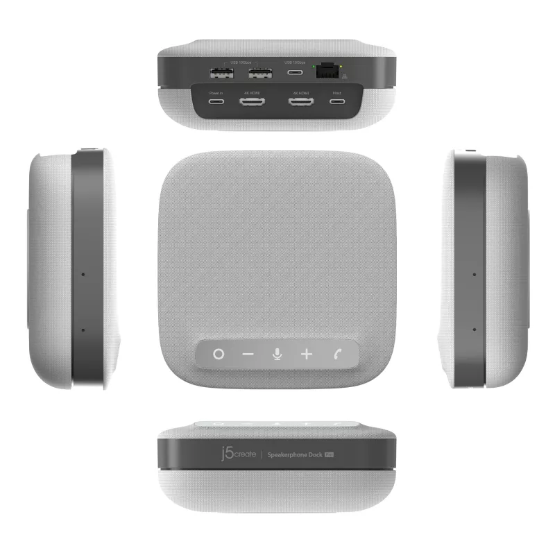 j5create JCDS337 USB-C® Dual 4K Speakerphone Dock Pro, negro