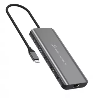 j5create JCD398 USB-C® Dual 4K HDMI™ 10Gbps Mini Dock, negro