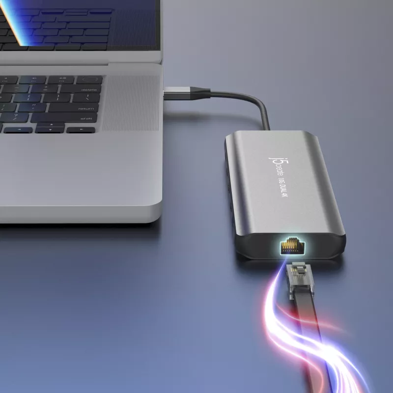 j5create JCD398 USB-C® Dual 4K HDMI™ 10Gbps Mini Dock, negro