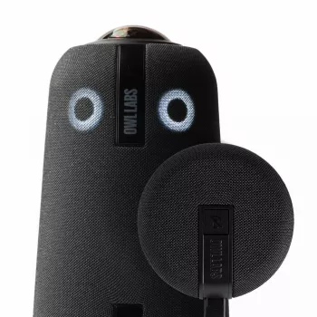 Owl Labs Meeting Owl 4+ y Expansion Mic para Meeting Owl 4+ - Amplía el alcance de audio en salas más grandes en 8 pies (2,5 metros) hacia el micrófono.