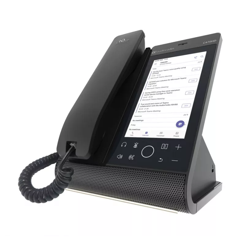 AudioCodes Teams C470HD TEAMS-C470HD-DBW Total Touch teléfono IP, PoE, GbE, Bluetooth, 14 cm (5,5 pulgadas) 720 x 1280, USB, negro
