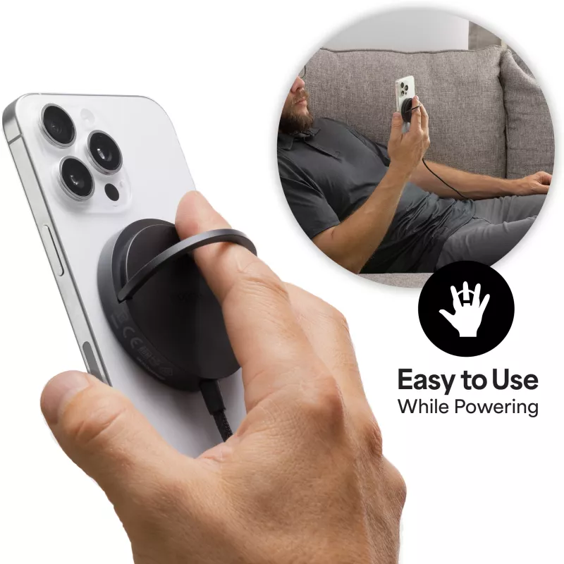mophie Qi2 Magnetic Charger cargador inalámbrico para smartphone negro USB carga rápida interior