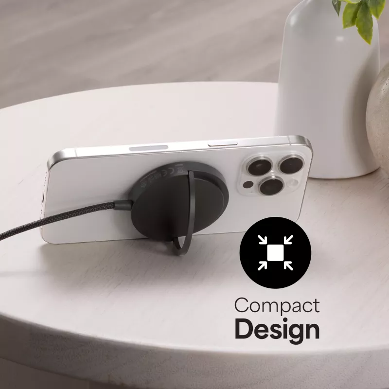 mophie Qi2 Magnetic Charger cargador inalámbrico para smartphone negro USB carga rápida interior