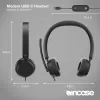 Incase Designed by Microsoft Modern USB-C Headset Auricular con cable Diadema Oficina/Callcenter USB Type-C Negro