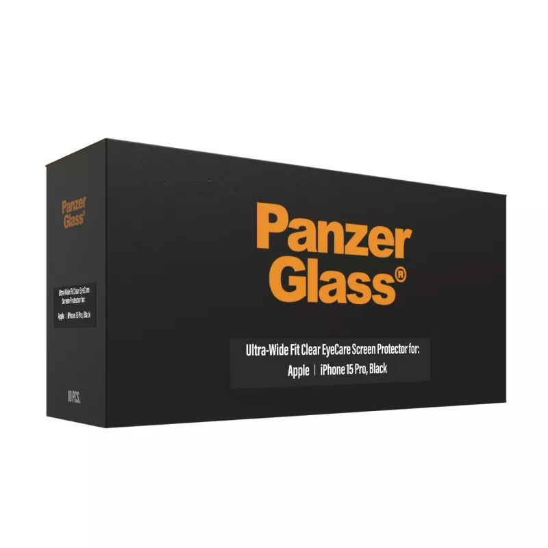 PanzerGlass EyeCare Protector de pantalla iPhone 15 Pro Ultra-Wide Fit resistente a impactos