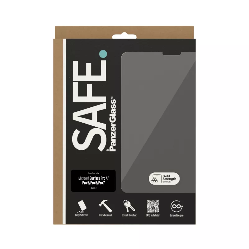 Protector de pantalla de vidrio PanzerGlass SAFE. para Surface Pro 4 Pro 5 Pro 6 Pro 7 Vidrio templado