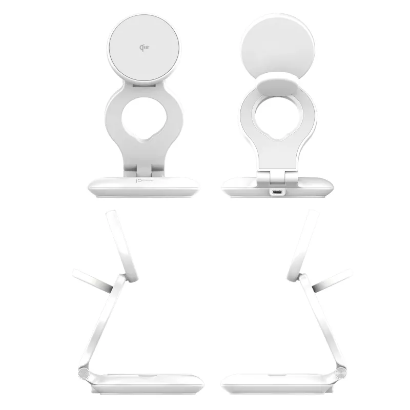 j5create Qi2 Estación de carga magnética plegable 3 en 1 Interior USB Smartwatch Auriculares Smartphone