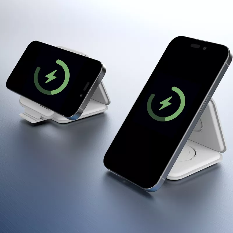 j5create Qi2 3 en 1 Magnetic Travel Wireless Charging Station Interior USB Carga rápida Blanco