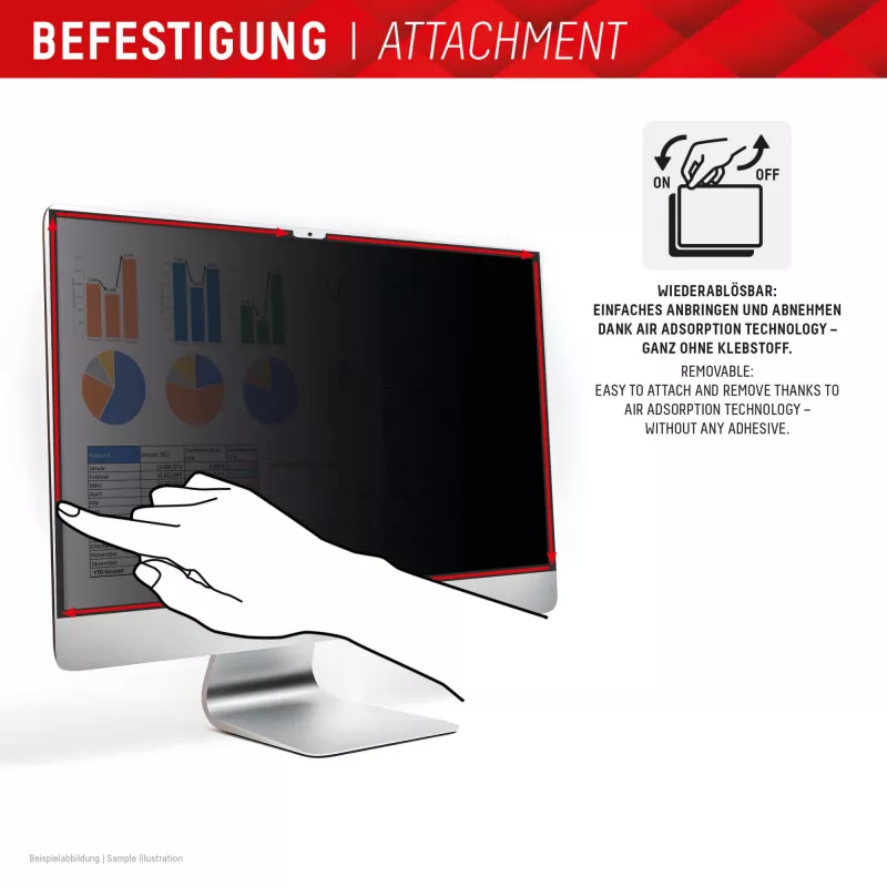 Filtro de privacidad de 2 vías extraíble Displex PRIVACY SAFE para iMac 24