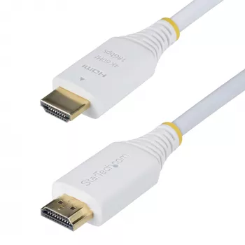 Cable HDMI High Speed premium certificado StarTech.com 1,8 m, 4K 60Hz/1440p 144Hz, HDR10/HDCP 2.2/ARC, 18Gbps, cable HDMI 2.0 UHD para TV/monitor/pantalla, funda TPE, blanco