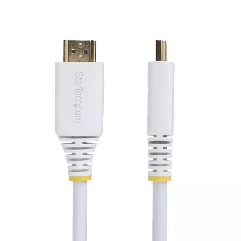 StarTech.com HDMI2-CABLE-4K60-6FW cable HDMI 2.0 High Speed Premium certificado de 1,8 m (6 pies), 4K 60 Hz/1440p 144 Hz, HDR10/HDCP 2.2/ARC, cubierta TPE, blanco