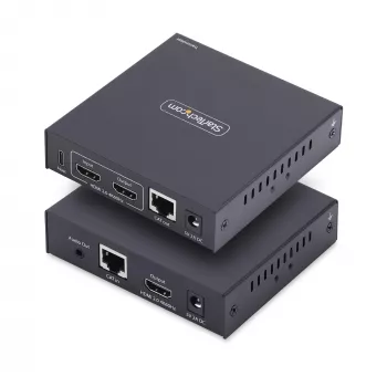 Extensor KVM HDMI StarTech.com sobre red IP, 4K 60Hz, sin controladores, HDMI y USB sobre Ethernet/CAT6, AVoIP, kit de transmisor y receptor, incluye kits de montaje