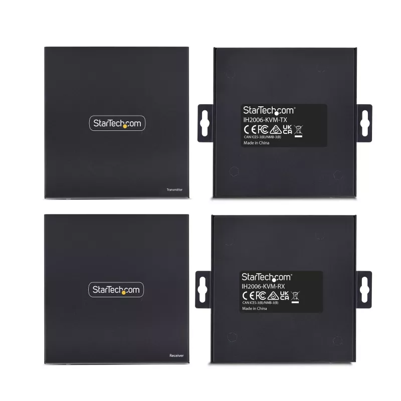 Extensor KVM HDMI StarTech.com sobre red IP, 4K 60Hz, sin controladores, HDMI y USB sobre Ethernet/CAT6, AVoIP, kit de transmisor y receptor, incluye kits de montaje