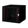 Caja de pared ROLINE de 19 pulgadas Pro 9HE, 600x600 ancho x fondo, negra, cerradura con llave, IP20