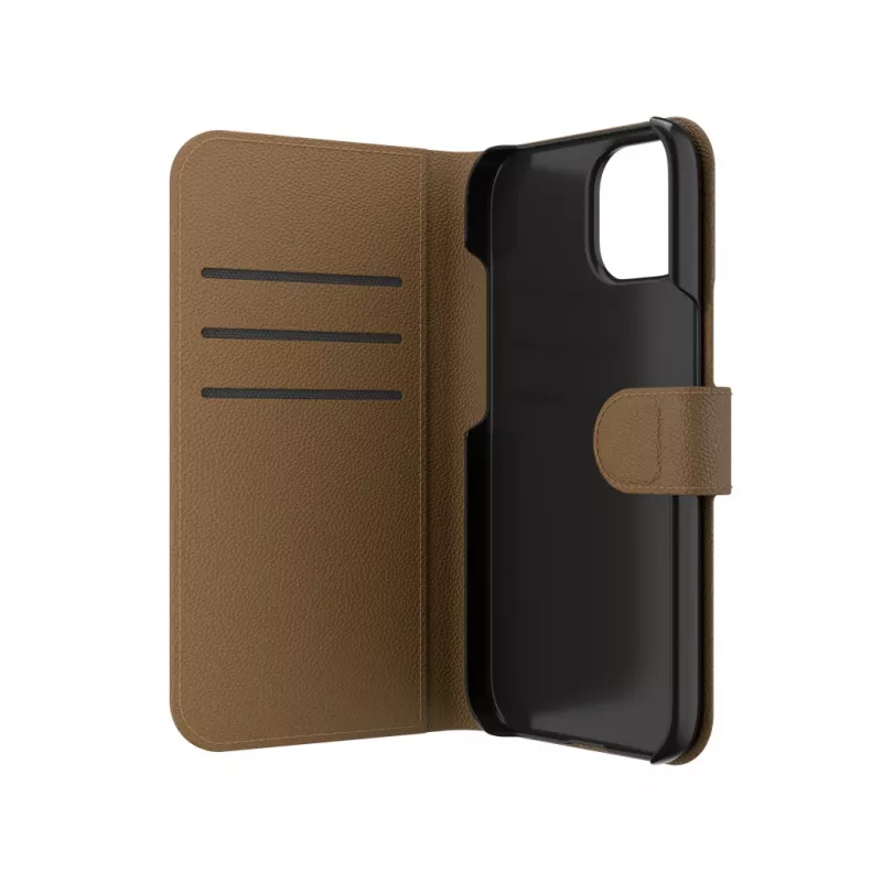 ZAGG 702314850 Folio funda con tapa para Apple iPhone 16e/15/14/13, piel sintética, marrón