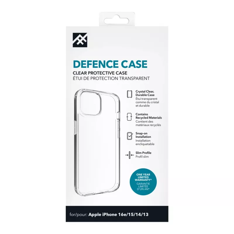 Funda IFROGZ Defence iPhone 17e/16e/15/14/13 Clear, funda, Apple, iPhone 17e/16e/15/14/13, 15,5 cm (6,1