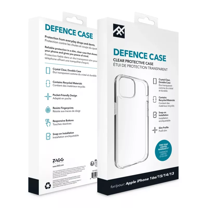Funda IFROGZ Defence iPhone 17e/16e/15/14/13 Clear, funda, Apple, iPhone 17e/16e/15/14/13, 15,5 cm (6,1