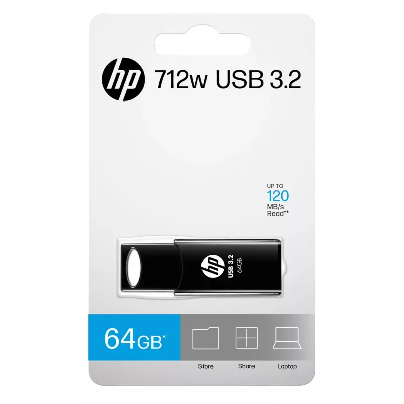 Memoria USB HP 712w 64 GB USB Type-A 3.2 Gen 1 (3.1 Gen 1) Negra