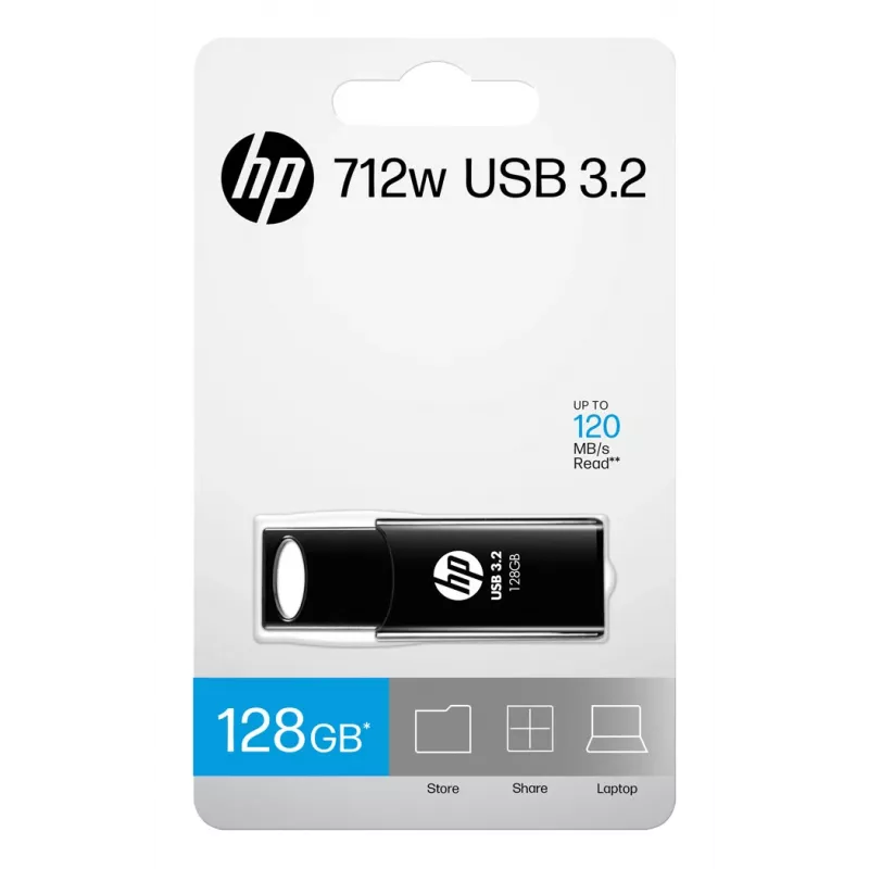 Memoria USB HP 712w 128 GB USB Type-A 3.2 Gen 1 (3.1 Gen 1) Negra