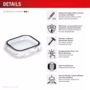 Protector de cuerpo completo e.v.i. DISPLEX Apple Series 10 42mm Transparente — lámina protectora de superficie completa para Apple Watch Series 10 42mm