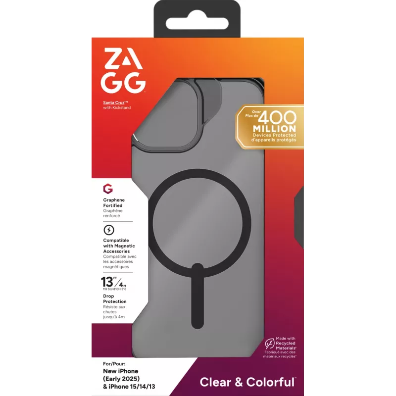 ZAGG Santa Cruz Snap funda para Apple iPhone 17e/16e/15/14/13, negra