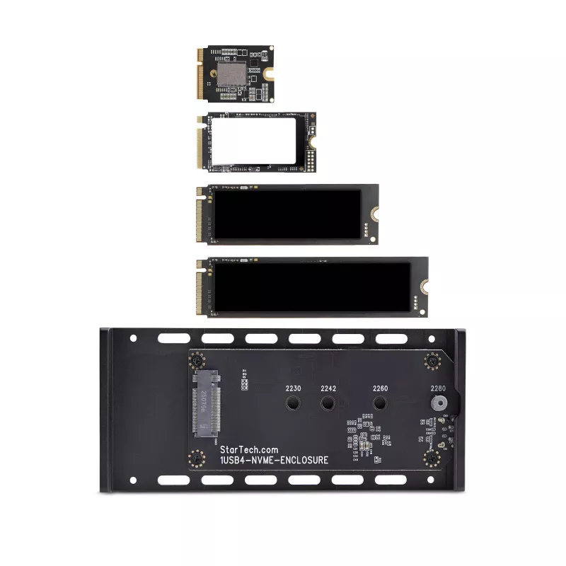 Caja para SSD NVMe M.2 USB4 de StarTech.com, 40 Gbit/s, caja externa USB-C/Thunderbolt para SSD NVMe, carcasa con disipador de aluminio, B+M/M-Key