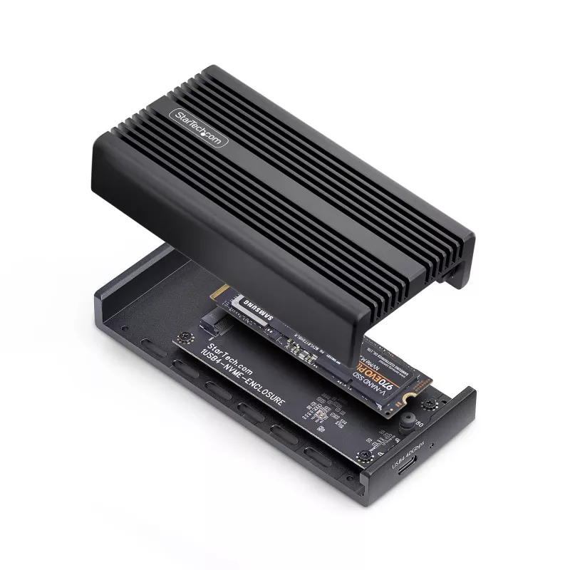Caja para SSD NVMe M.2 USB4 de StarTech.com, 40 Gbit/s, caja externa USB-C/Thunderbolt para SSD NVMe, carcasa con disipador de aluminio, B+M/M-Key