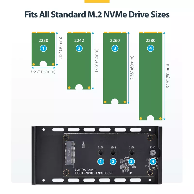 Caja para SSD NVMe M.2 USB4 de StarTech.com, 40 Gbit/s, caja externa USB-C/Thunderbolt para SSD NVMe, carcasa con disipador de aluminio, B+M/M-Key