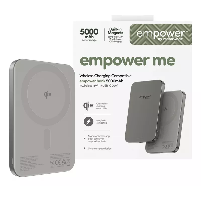 Batería externa PanzerGlass empower by empower Bank 5000mAh Titanium