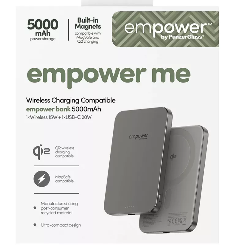 Batería externa PanzerGlass empower by empower Bank 5000mAh Titanium