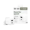 Cargador PanzerGlass empower™ by ® Turbo 35W con USB-C + USB-A | Enchufe UK | Blanco plateado