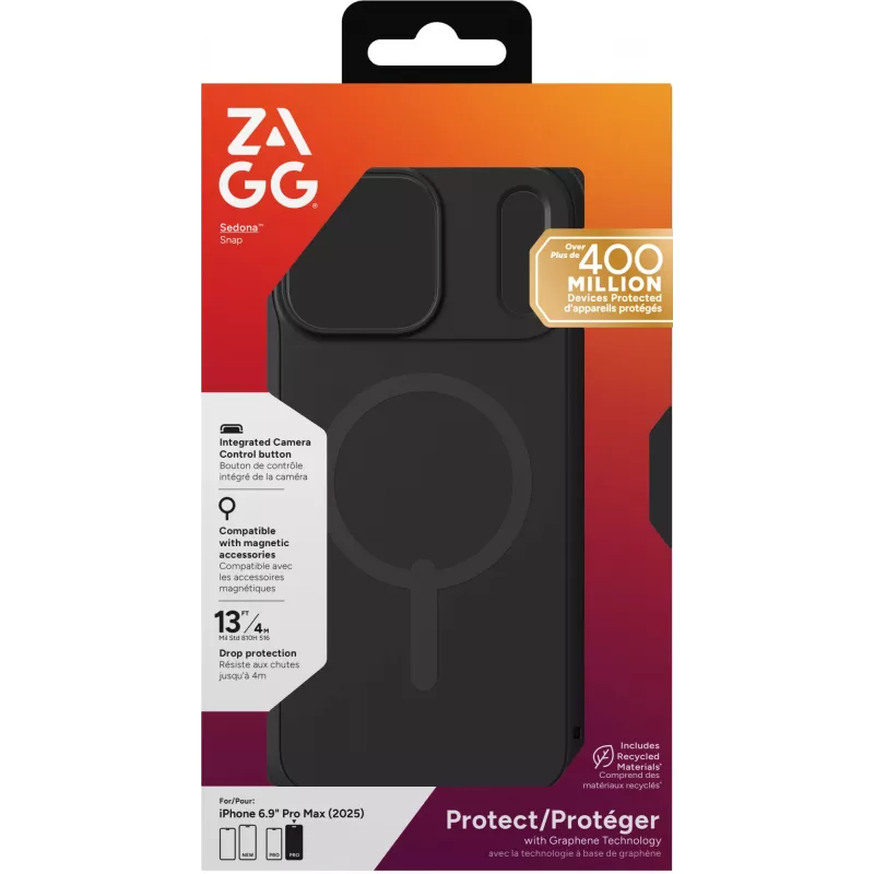 Funda ZAGG Sedona Snap para Apple iPhone 17 Pro Max Flood negra