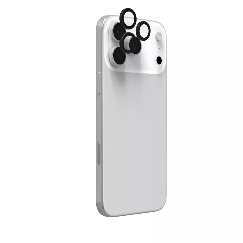Protector de lentes InvisibleShield Glass Elite (CameraRings) para Apple iPhone 17 Pro/17 Pro Max 16 Pro/16 Pro Max/15 Pro/15 Pro Max negro