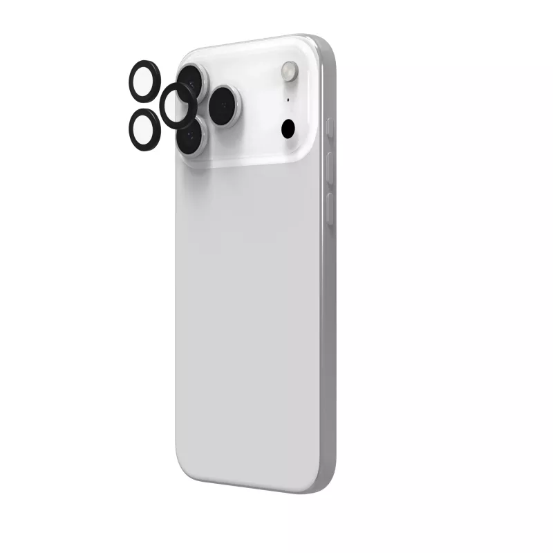 Protector de lentes InvisibleShield Glass Elite (CameraRings) para Apple iPhone 17 Pro/17 Pro Max 16 Pro/16 Pro Max/15 Pro/15 Pro Max negro