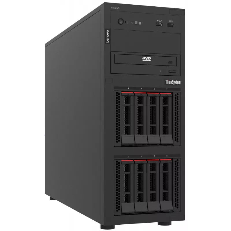 Lenovo ThinkSystem ST250 V3 7DCE100BEA servidor torre, Intel Xeon 6315P 4C 2,8 GHz 55 W, 16 GB, 1x 800 W