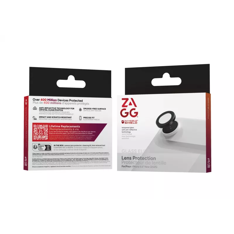 ZAGG InvisibleShield Premium Glass CameraRing 200118679 protector de lente de cámara para Apple iPhone Air, negro