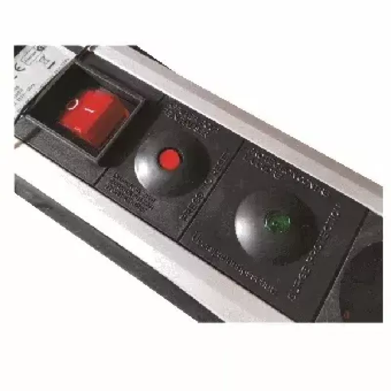 Alargador de corriente M-Cab POW0001 2m 6 tomas de CA para interiores negro plateado