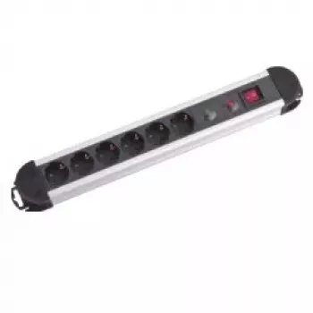 Alargador de corriente M-Cab POW0001 2m 6 tomas de CA para interiores negro plateado