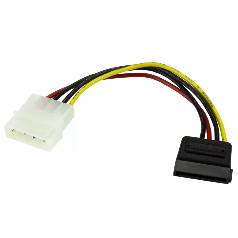 Adaptador de cable de alimentación StarTech.com de 15 cm de 4 pines LP4 a SATA, Molex (4 pines), SATA 15 pines, 0,152 m, conector macho, recto, recto